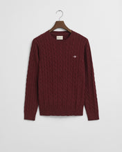 Load image into Gallery viewer, Gant Cotton Cable Knit Jumper Bordeaux