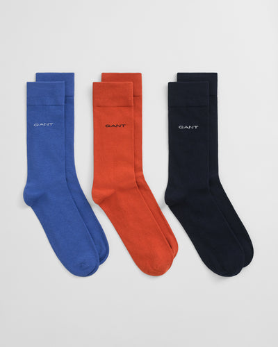 Gant 3 Pack Soft Cotton Socks Rich Blue