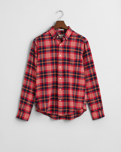 Gant Flannel Plaid Check Shirt Ruby Red