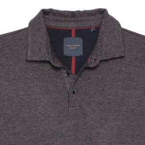 Guide London Patterned Jersey Polo Top Navy