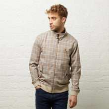 Load image into Gallery viewer, Gabicci Vintage Hadrian Checked Harrington Jacket Latte