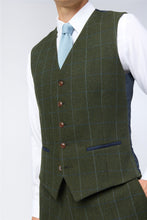 Load image into Gallery viewer, Antique Rogue Hooper Tweed Waistcoat Green