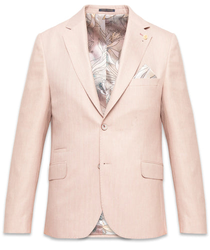 Guide London Herringbone Jacket Pale Pink