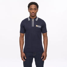 Load image into Gallery viewer, Gabicci Vintage Johnson Knitted Polo Top Navy