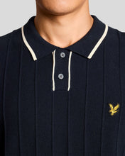 Load image into Gallery viewer, Lyle and Scott Tipped Knitted Polo Navy