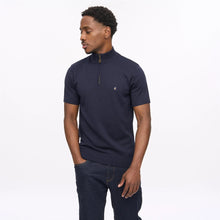 Load image into Gallery viewer, Gabicci Vintage Lasso Quarter Zip Knitted Top Navy