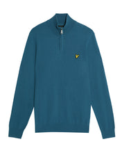 Load image into Gallery viewer, Lyle and Scott Cotton Merino Quarter Zip Knit Deep Water