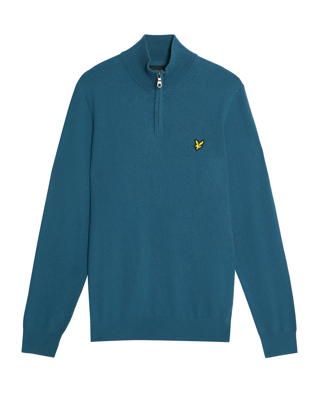 Lyle and Scott Cotton Merino Quarter Zip Knit Deep Water