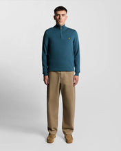 Load image into Gallery viewer, Lyle and Scott Cotton Merino Quarter Zip Knit Deep Water