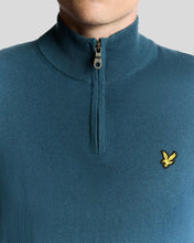 Load image into Gallery viewer, Lyle and Scott Cotton Merino Quarter Zip Knit Deep Water