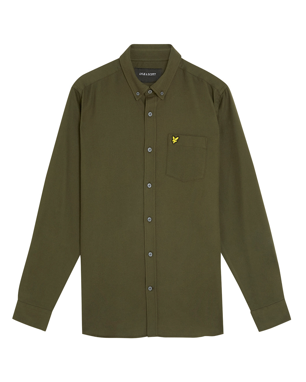 Lyle and Scott Plain Flannel Shirt Deep Depths