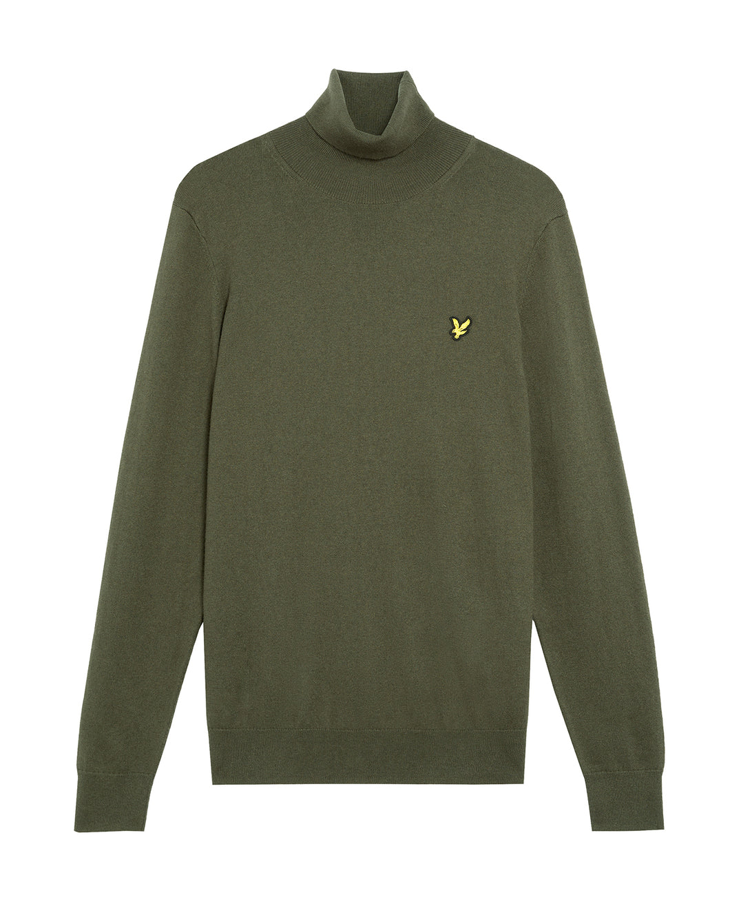 Lyle and Scott Cotton Merino Roll Neck Jumper Olive