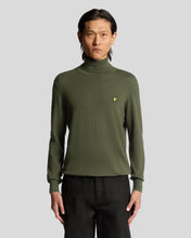 Load image into Gallery viewer, Lyle and Scott Cotton Merino Roll Neck Jumper Olive