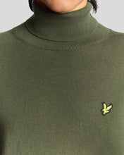 Load image into Gallery viewer, Lyle and Scott Cotton Merino Roll Neck Jumper Olive