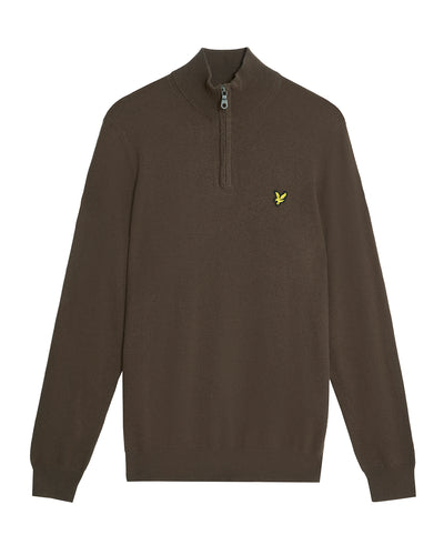Lyle and Scott Quarter Zip Jumper Expresso