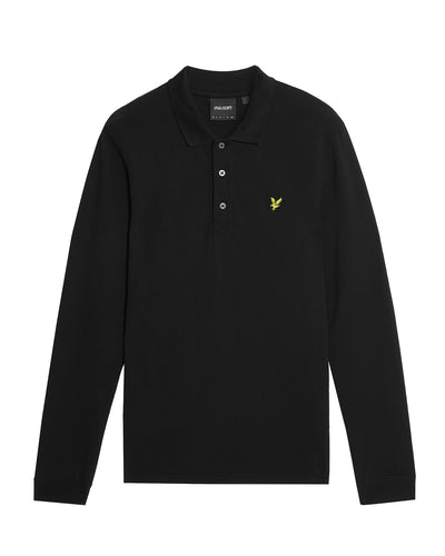 Lyle and Scott Long Sleeve Pique Polo Black