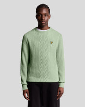 Load image into Gallery viewer, Lyle and Scott Ribbed Cable Knit Jumper Mint