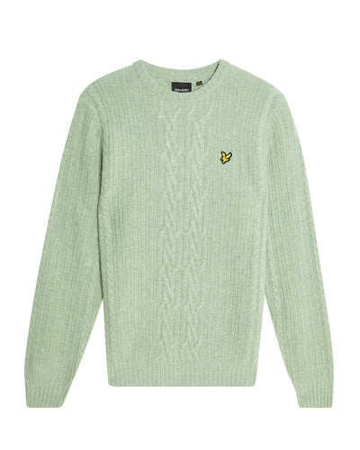 Lyle and Scott Ribbed Cable Knit Jumper Mint