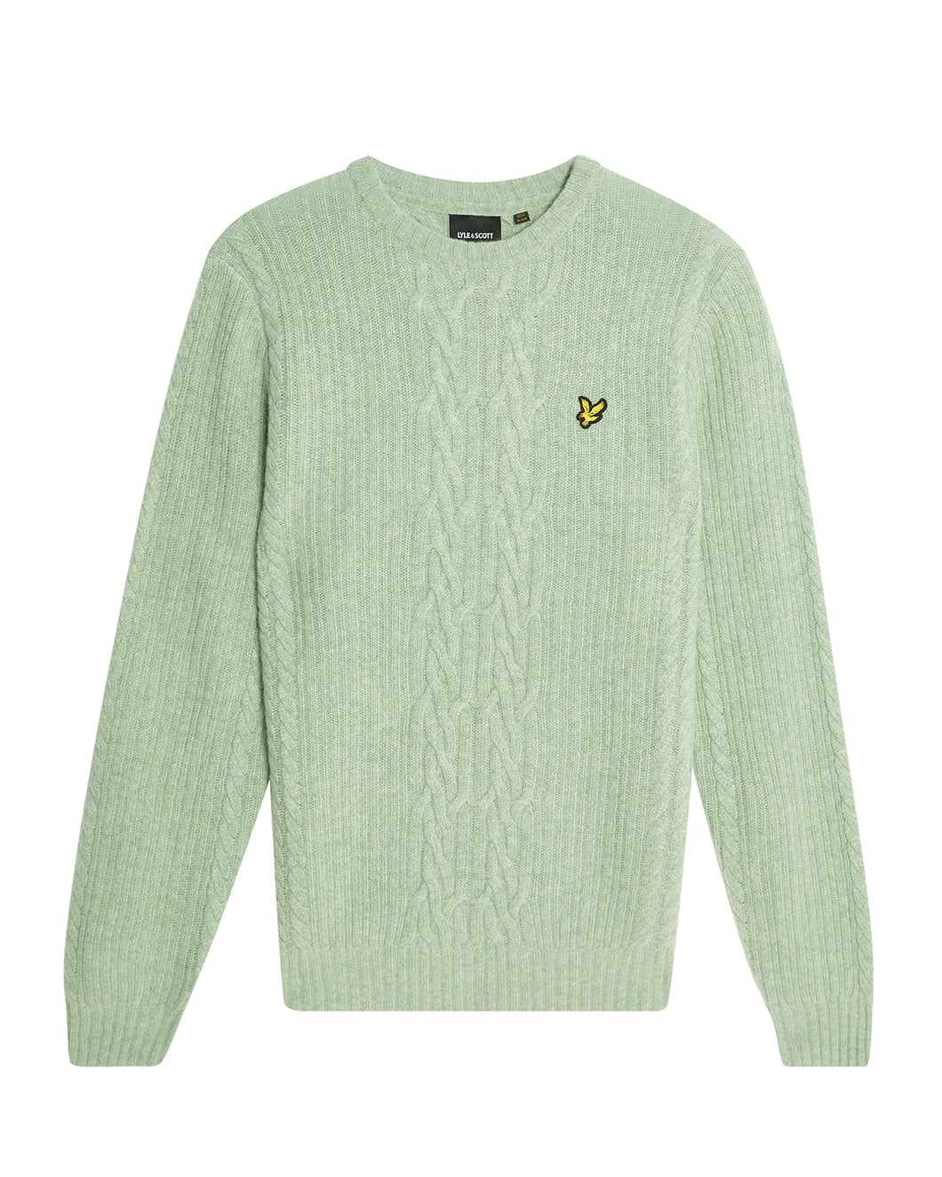 Lyle and Scott Ribbed Cable Knit Jumper Mint