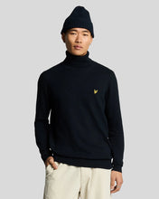 Load image into Gallery viewer, Lyle and Scott Cotton Merino Roll Neck Jumper Navy