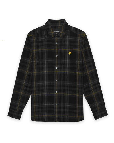 Lyle and Scott Tartan Corduroy Shirt Black