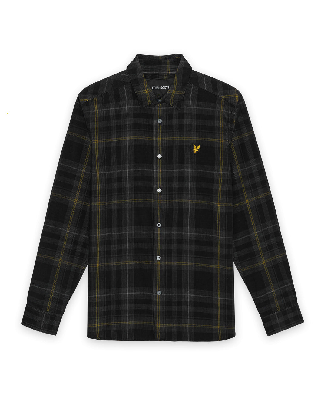 Lyle and Scott Tartan Corduroy Shirt Black