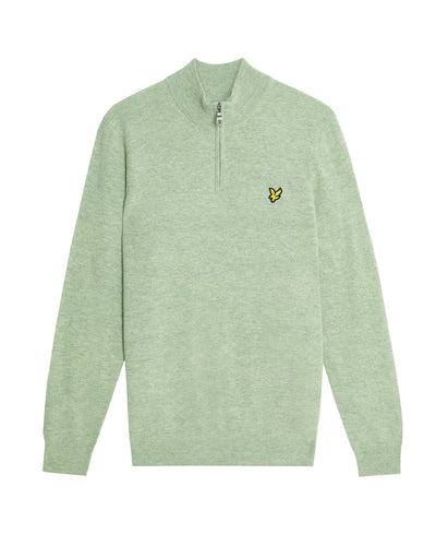 Lyle and Scott Lambswool Quarter Zip Jumper Mint