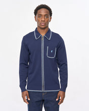 Load image into Gallery viewer, Gabicci Vintage Nick Zip Thru Knit Polo Navy
