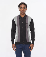 Load image into Gallery viewer, Gabicci Vintage Pedro Button Thru Polo Knit Black