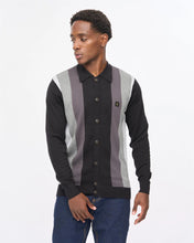 Load image into Gallery viewer, Gabicci Vintage Pedro Button Thru Polo Knit Black