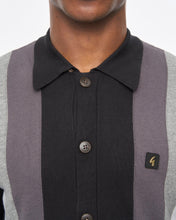 Load image into Gallery viewer, Gabicci Vintage Pedro Button Thru Polo Knit Black
