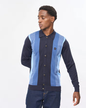 Load image into Gallery viewer, Gabicci Vintahe Pedro Button Thru Polo Knit Navy