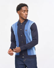 Load image into Gallery viewer, Gabicci Vintahe Pedro Button Thru Polo Knit Navy