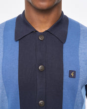 Load image into Gallery viewer, Gabicci Vintahe Pedro Button Thru Polo Knit Navy