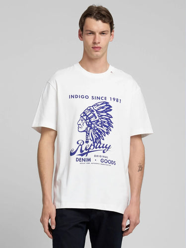 Replay Denim Goods T-Shirt Off White