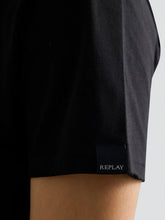 Load image into Gallery viewer, Replay Raw Edge Crew Neck T-Shirt Black