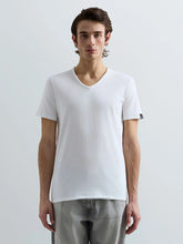 Load image into Gallery viewer, Replay Raw Edge V Neck T-Shirt White