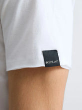 Load image into Gallery viewer, Replay Raw Edge V Neck T-Shirt White