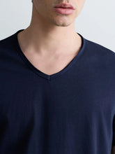 Load image into Gallery viewer, Replay Raw Edge V Neck T-Shirt Navy