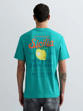 Load image into Gallery viewer, Replay Sicily Print T-Shirt Aqua Green