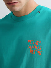 Load image into Gallery viewer, Replay Sicily Print T-Shirt Aqua Green