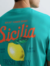 Load image into Gallery viewer, Replay Sicily Print T-Shirt Aqua Green