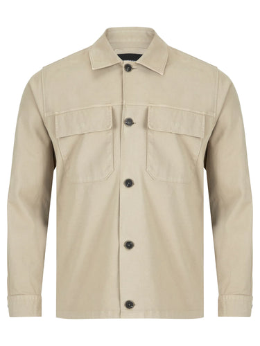 Remus Uomo Twill Shacket Stone