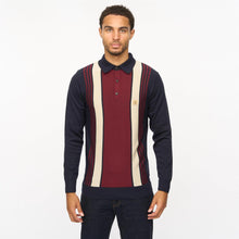 Load image into Gallery viewer, Gabicci Vintage Searle Knitted Polo Navy Mix