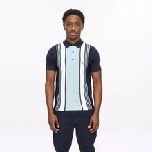 Load image into Gallery viewer, Gabicci Vintage Searle Knitted Polo Top Navy