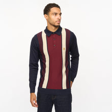 Load image into Gallery viewer, Gabicci Vintage Searle Knitted Polo Navy Mix