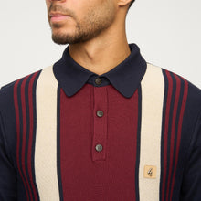 Load image into Gallery viewer, Gabicci Vintage Searle Knitted Polo Navy Mix