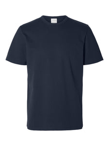 Selected Homme Textured T-Shirt Navy