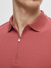 Load image into Gallery viewer, Selected Homme Fave Zip Polo Top Faded Red