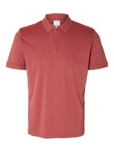 Load image into Gallery viewer, Selected Homme Fave Zip Polo Top Faded Red